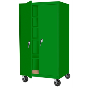 Pemberly Row Modern Industrial Office Mobile Storage Cabinet in Green