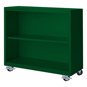 Pemberly Row Modern Industrial Office Mobile Bookcase in Green