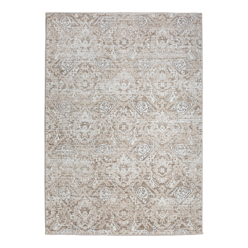 Pemberly Row Polyester Transitional Abstract Beige 3x5 Area Rug