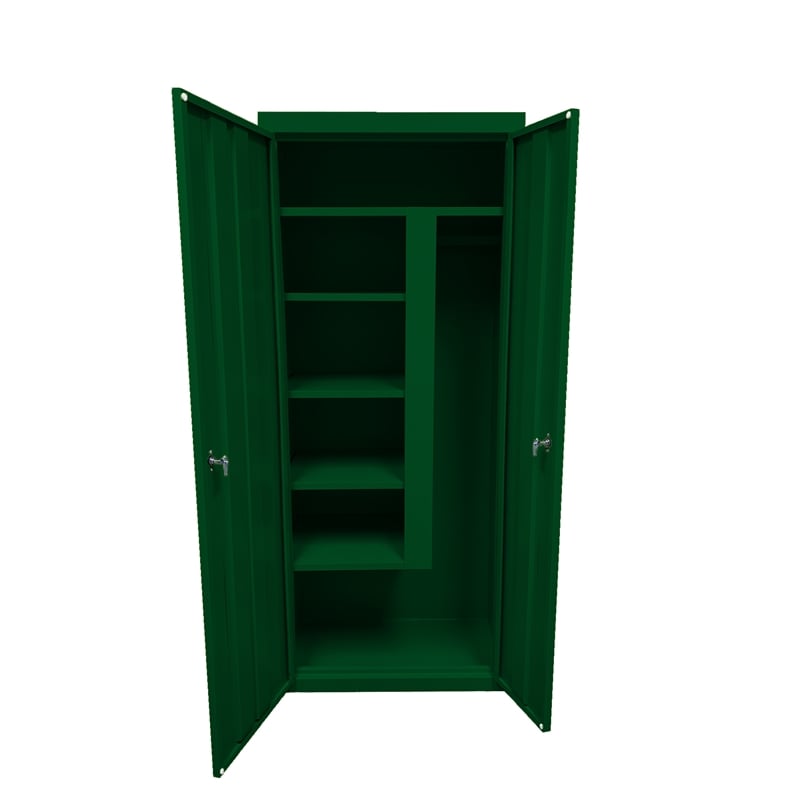 Pemberly Row Modern Industrial Office Janitorial Cabinet in Green