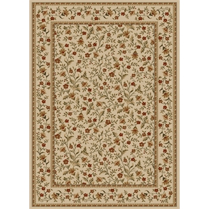 Pemberly Row Traditional 5'5&quot x 7'7&quot Rectangular Fabric Rug in Ivory