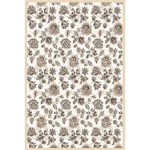 Pemberly Row Traditional 3'3&quot x 4'11&quot Rectangular Fabric Rug in Bone White