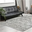 Pemberly Row Polyester Transitional Geometric Gray 8x10 Area Rug