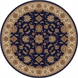 Pemberly Row Traditional 8' x 8' Circular Fabric Rug in Blue