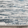 Pemberly Row Polyester Transitional Striated Blue 5' Round Area Rug