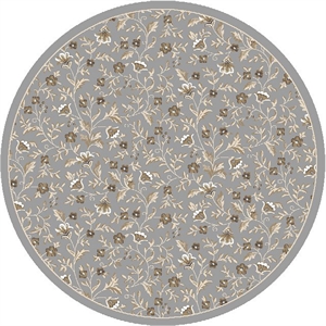 Pemberly Row Traditional 7'10&quot x 7'10&quot Circular Fabric Rug in Gray