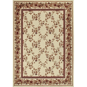 Pemberly Row Traditional 5'5&quot x 7'7&quot Rectangular Fabric Rug in Ivory