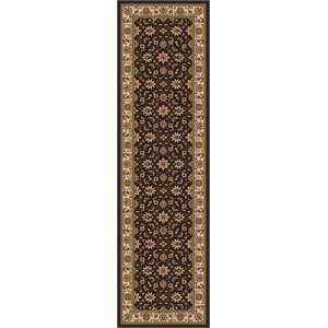 Pemberly Row Traditional 2'2&quot x 7'7&quot Rectangular Fabric Rug in Brown