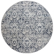Pemberly Row Polyester Transitional Abstract Blue 8' Round Area Rug