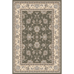 Pemberly Row Traditional 3'3&quot x 4'11&quot Rectangular Fabric Rug in Light Green