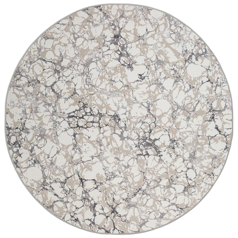 Pemberly Row Polyester Transitional Marbled Gray 3x5 Area Rug