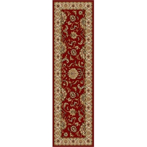 Pemberly Row Traditional 2'2&quot x 7'7&quot Rectangular Fabric Rug in Red