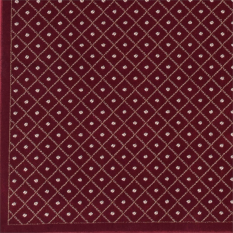 Pemberly Row Geometric 5'5 x 7'7 Polypropylene Area Rug in Burgundy Red