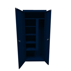Pemberly Row Modern Industrial Office Janitorial Cabinet in Navy
