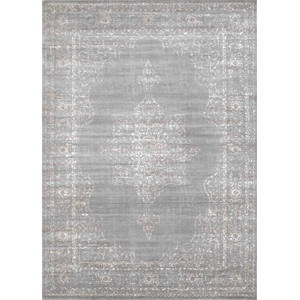 Pemberly Row Traditional 5'3&quot x 7'3&quot Rectangular Fabric Rug in Gray