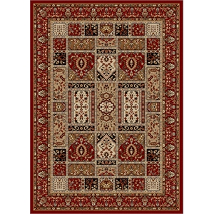 Pemberly Row Traditional 3'3&quot x 4'11&quot Rectangular Fabric Rug in Red