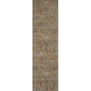 Pemberly Row Traditional 2'2&quot x 7'7&quot Rectangular Fabric Rug in Beige