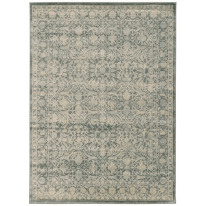 Pemberly Row Traditional 7'10&quot x 10'6&quot Rectangular Fabric Rug in Green