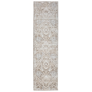 Pemberly Row Polyester Transitional Abstract Beige Runner Area Rug