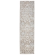 Pemberly Row Polyester Transitional Abstract Beige Runner Area Rug