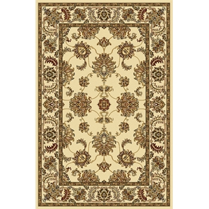 Pemberly Row Traditional 3'3&quot x 5'4&quot Rectangular Fabric Rug in Ivory