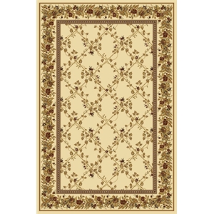 Pemberly Row Traditional 7'9&quot x 11'6&quot Rectangular Fabric Rug in Ivory