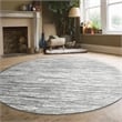 Pemberly Row Polyester Transitional Striated Gray 5' Round Area Rug