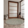 Pemberly Row 5'3 Round Traditional Oriental Vintage Area Rug in Gray