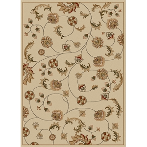 Pemberly Row Traditional 3'3&quot x 4'11&quot Rectangular Fabric Rug in Ivory