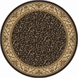 Pemberly Row Traditional 8' x 8' Circular Fabric Rug in Brown