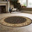Pemberly Row Traditional 8' x 8' Circular Fabric Rug in Brown