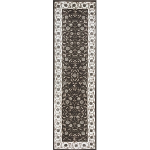 Pemberly Row Traditional 2'2&quot x 7'7&quot Rectangular Fabric Rug in Brown