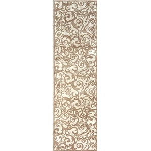 Pemberly Row Traditional 2'2&quot x 7'7&quot Rectangular Fabric Rug in Ivory