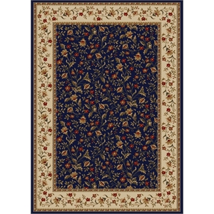 Pemberly Row Traditional 5'5&quot x 7'7&quot Rectangular Fabric Rug in Blue
