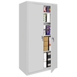 Pemberly Row Modern Industrial Office Fixed Shelf Storage Cabinet in Gray