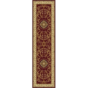 Pemberly Row Traditional 2'2&quot x 8' Rectangular Fabric Rug in Burgundy Red