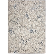 Pemberly Row Polyester Transitional Marbled Blue 8x10 Area Rug