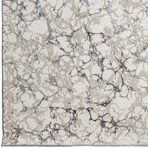 Pemberly Row Polyester Transitional Marbled Gray Runner Area Rug