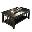 Pemberly Row Modern / Contemporary Wood Top Cocktail Table in Black
