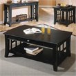 Pemberly Row Modern / Contemporary Wood Top Cocktail Table in Black