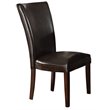 Pemberly Row Dark Brown Leather Dining Chair in Dark Oak finish