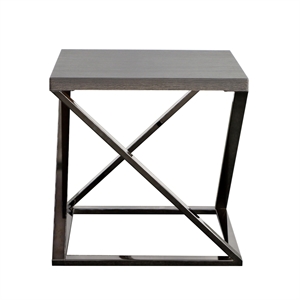 Pemberly Row Contemporary 23&quot Square End Table in Black Nickel