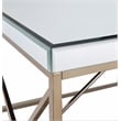 Pemberly Row Contemporary Mirror Top Coffee Table in Copper Chrome