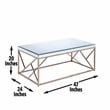Pemberly Row Contemporary Mirror Top Coffee Table in Copper Chrome