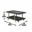 Pemberly Row Contemporary Coffee Table with Casters in Smokey Brown