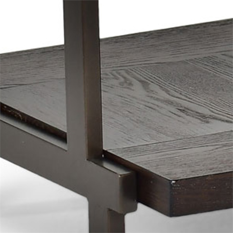 Pemberly Row Modern / Contemporary Square End Table in Smokey Brown