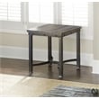 Pemberly Row Wood Rustic Square End Table in Rustic Brown Finish