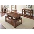 Pemberly Row Contemporary Lift Top Coffee Table with Casters in Cherry
