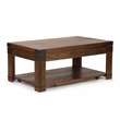 Pemberly Row Contemporary Lift Top Coffee Table with Casters in Cherry