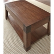 Pemberly Row Contemporary Lift Top Coffee Table with Casters in Cherry